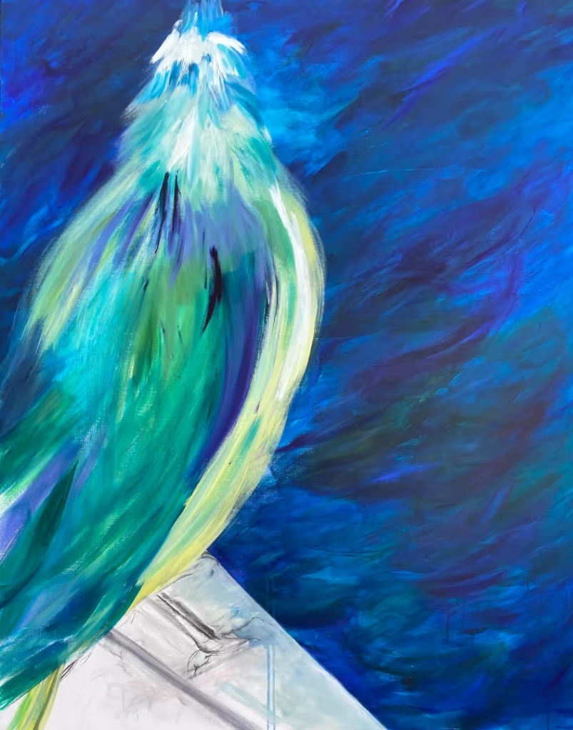 Teal bird, 2022